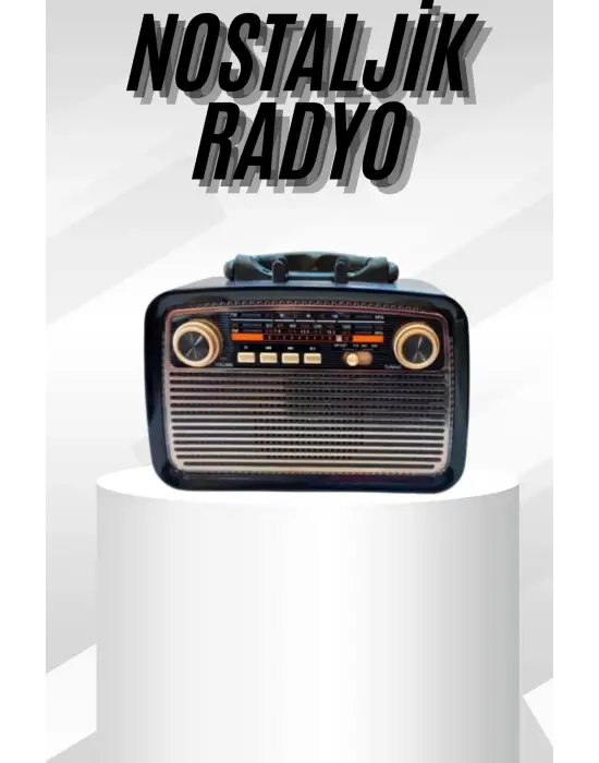 Müzik Kutusu Bluetooth Bağlantılı El Fenerli Nostaljik Tasarım Radyo
