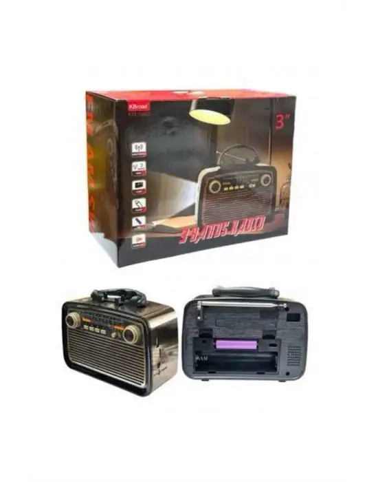 Müzik Kutusu Bluetooth Bağlantılı El Fenerli Nostaljik Tasarım Radyo