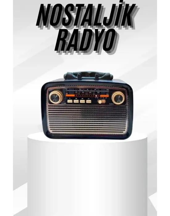 Müzik Kutusu Bluetooth Bağlantılı El Fenerli Nostaljik Tasarım Radyo
