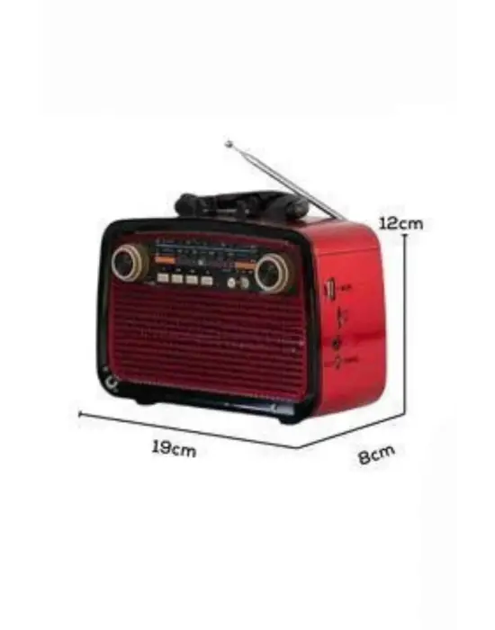 Müzik Kutusu Bluetooth Bağlantılı El Fenerli Nostaljik Tasarım Radyo