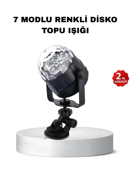 Müzik Ritmine Duyarlı Renkli Disko Topu – 7 Modlu Işıklı Parti Lambası