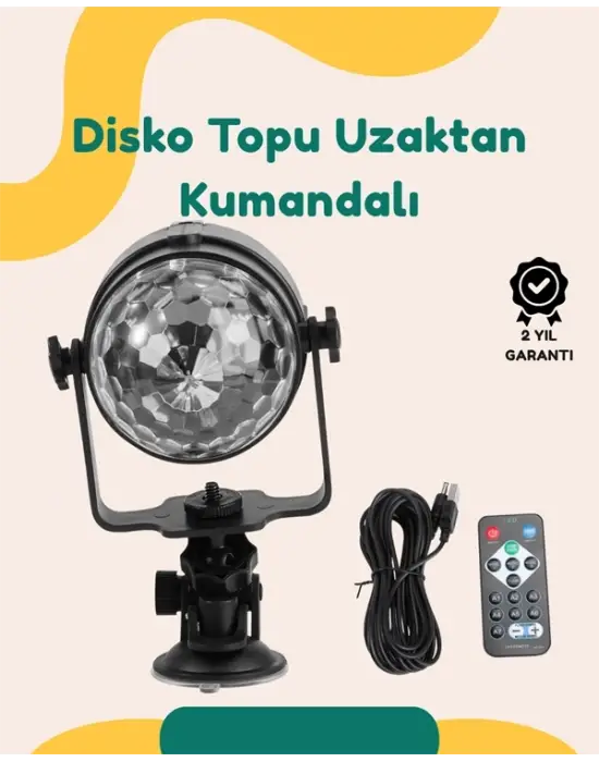 Müzik Ritmine Uyumlu 7 Modlu Renkli Disko Topu Işığı