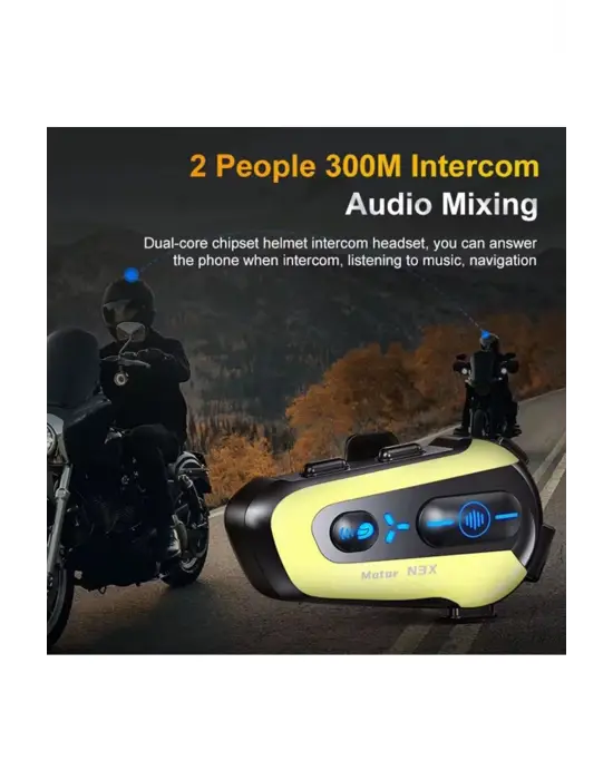 N3x Rgb Işıklı Intercom 3 Kişi Bağlantılı 1000mah Motosiklet Bluetooth Kulaklık Seti