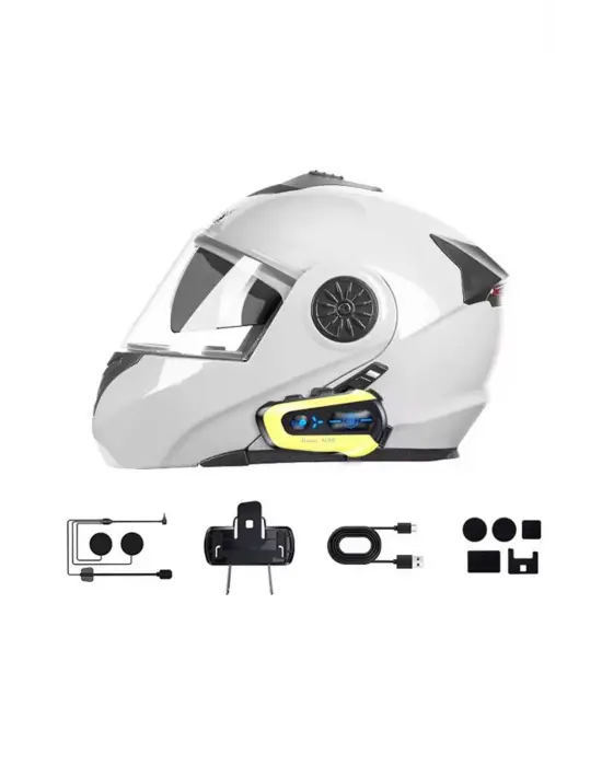 N3x Rgb Işıklı Intercom 3 Kişi Bağlantılı 1000mah Motosiklet Bluetooth Kulaklık Seti