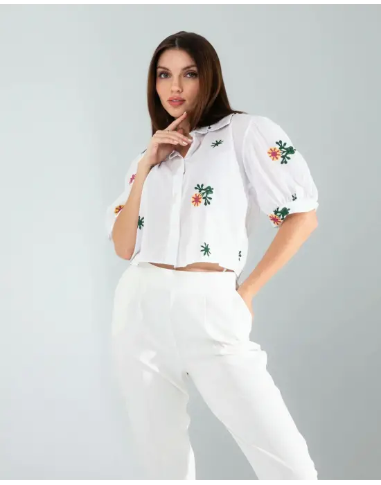 Çiçek Desenli Gömlek