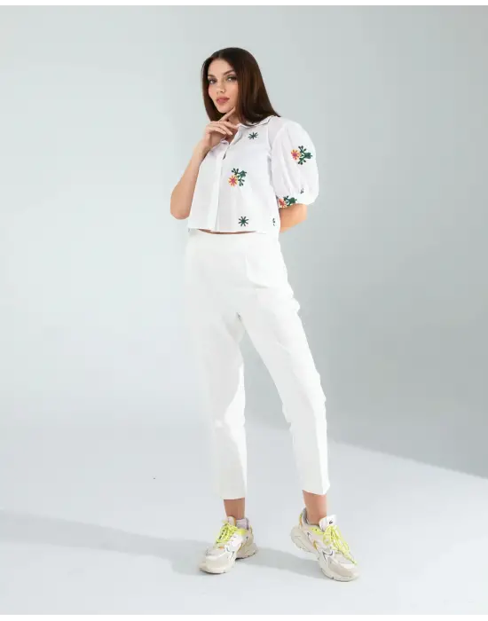 Çiçek Desenli Gömlek