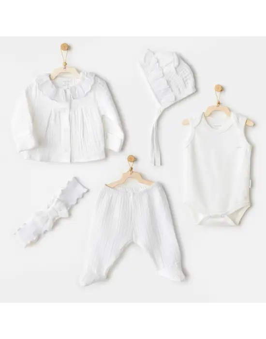 Natural Gift Müslin 5li Hastane Çıkışı White