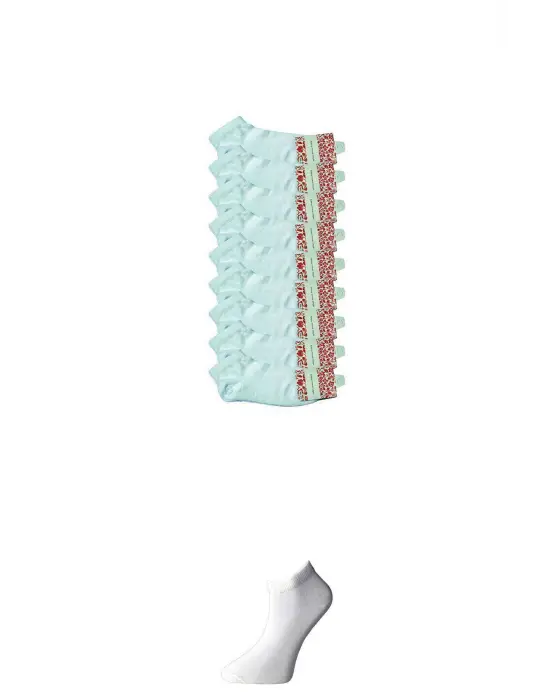 Omarı Yumuşak Pamuklu Beyaz Bilek Çorap Seti