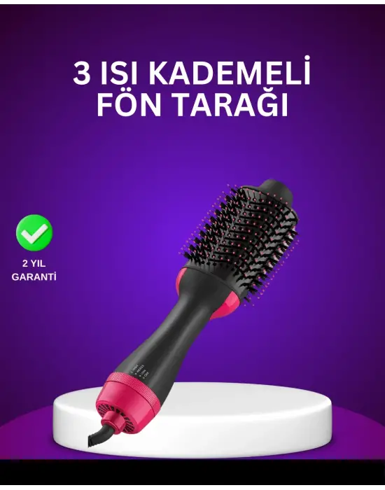 Negatif İyon Teknolojili Saç Kurutma Ve Şekillendirme Fırçası
