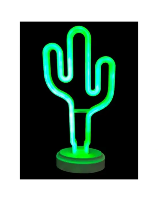 Neon Işıklı Kaktüs Masa Gece Lambası