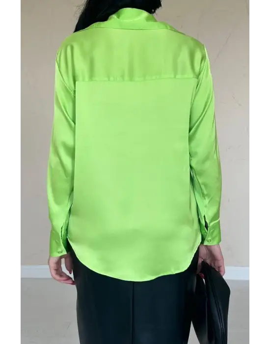Neon Saten Gömlek