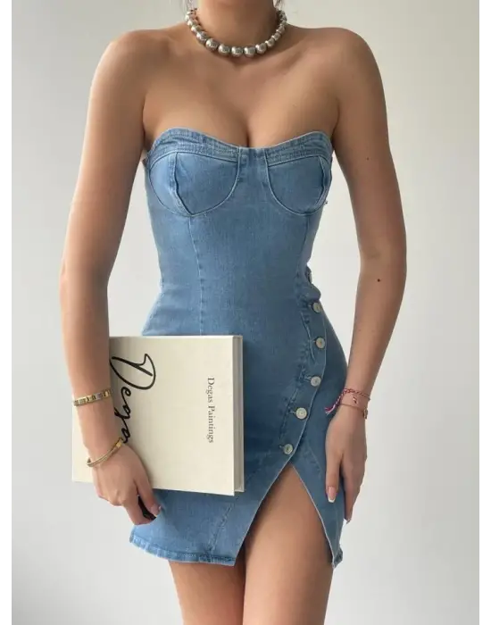 Nerg Düğme Detaylı Elbise