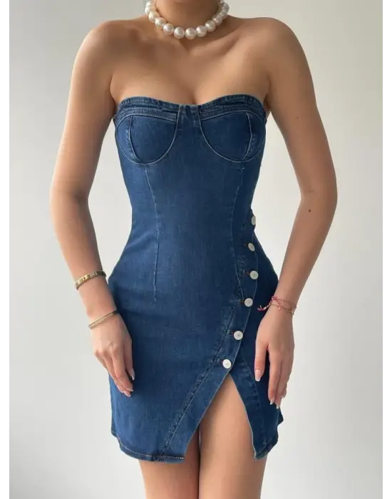 Nerg Düğme Detaylı Elbise