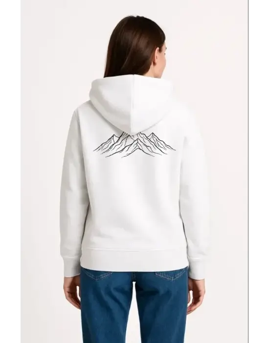 Nihilist Penguen Özel Tasarım Oversize Kapüşonlu Sweatshirt - Beyaz