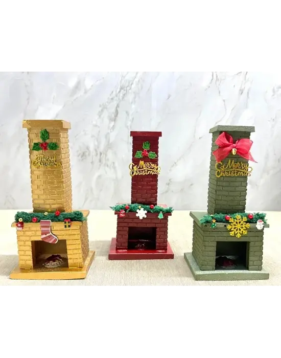 Noel Temalı Polyester Şömine Tütsülük İk023