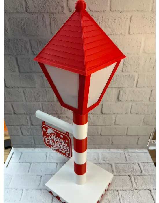 Noel Temalı Tabelalı Lamba Dekoratif Aydınlatma Yılbaşı Süsü