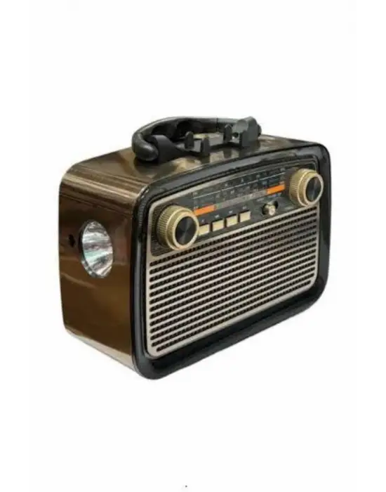 Nostalji Radyo Bluetooth Hoparlör Usb-sd Kart Giriş Led Fener Işıklı Bataryalı Pilli