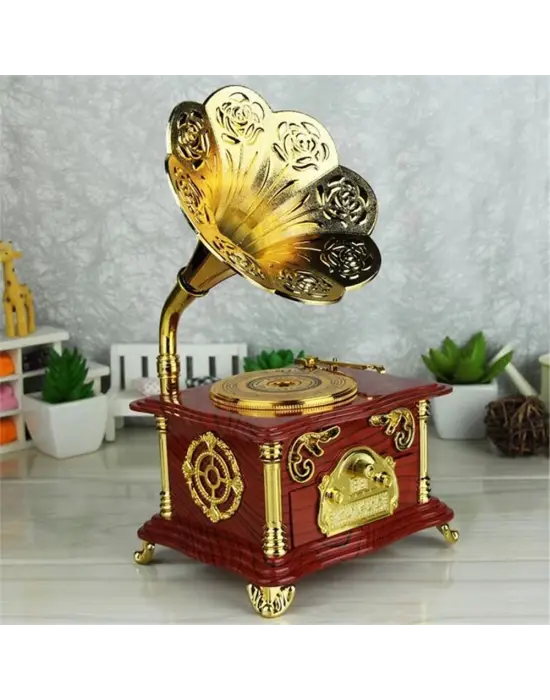 Nostaljik Gramofon Müzik Kutusu