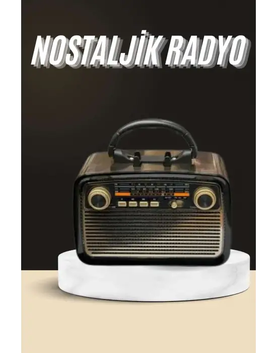 Nostaljik Radyo Bluetooth Bağlantılı Müzik Kutusu Ahşap