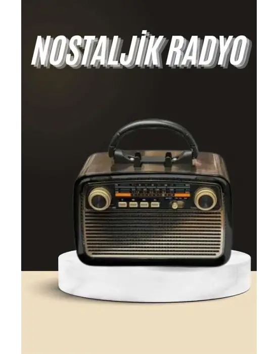 Nostaljik Radyo Bluetooth Bağlantılı Müzik Kutusu Ahşap