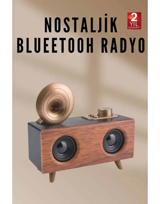 Nostaljik Radyo Bluetooth Bağlantılı Şarjlı Yüksek Ses Kaliteli