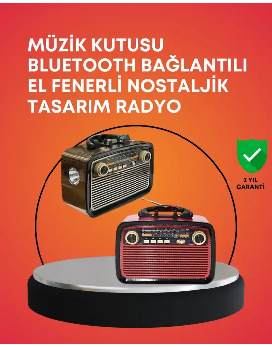 Nostaljik Radyo Görünümlü Bluetooth Hoparlör – Fm/am Yayın, Kablosuz Bağlantı, Şarj Edilebilir