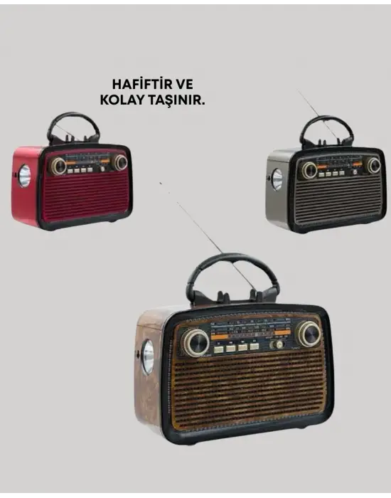 Nostaljik Radyo Görünümlü Bluetooth Hoparlör – Fm/am Yayın, Kablosuz Bağlantı, Şarj Edilebilir