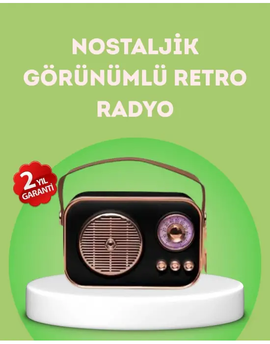 Nostaljik Retro Radyo – Bluetooth, Usb Ve Fm Özellikli Şık Tasarım