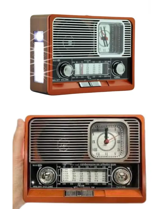 Nostaljik Vintage Radyo Taşınabilir Bluetooth Bağlantılı Hoparlör Radyo