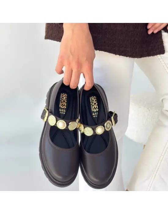 Okira Kahverengi Cilt Oxford Ayakkabı