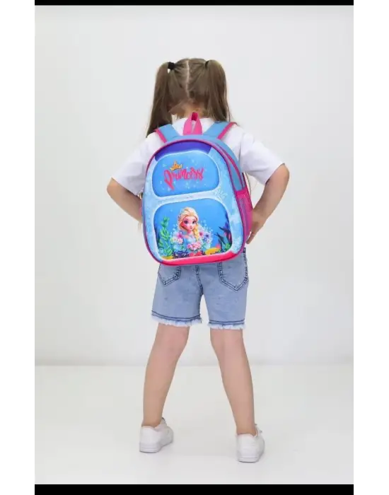 Omarı Yumuşak Kumaşlı Çiçek Desenli Okul Çantası