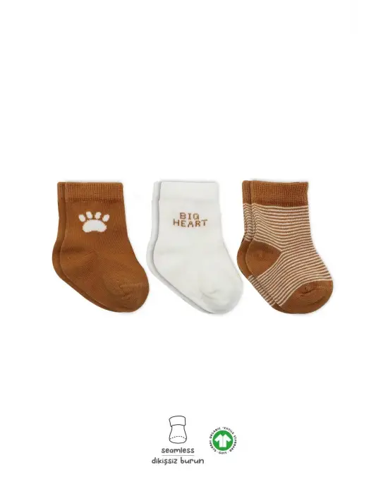 Omarı 3lü Renkli Penye Çorap Seti