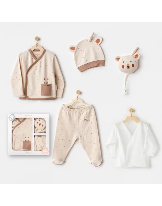 Omarı Adventurous Bear Bebek Hastane Çıkış Seti - Bej