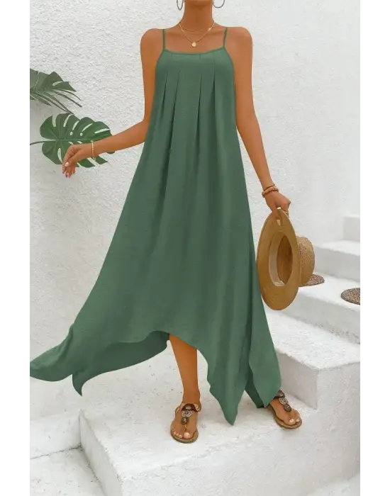 Omarı Asimetrik Detaylı Aerobin Elbise