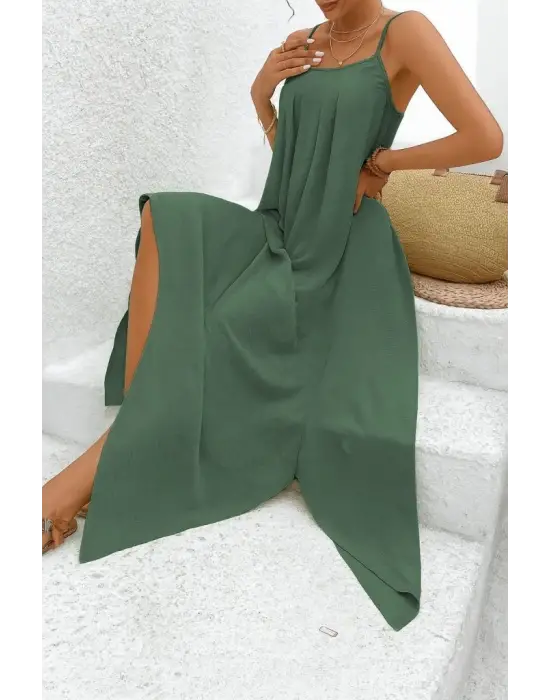 Omarı Asimetrik Detaylı Aerobin Elbise