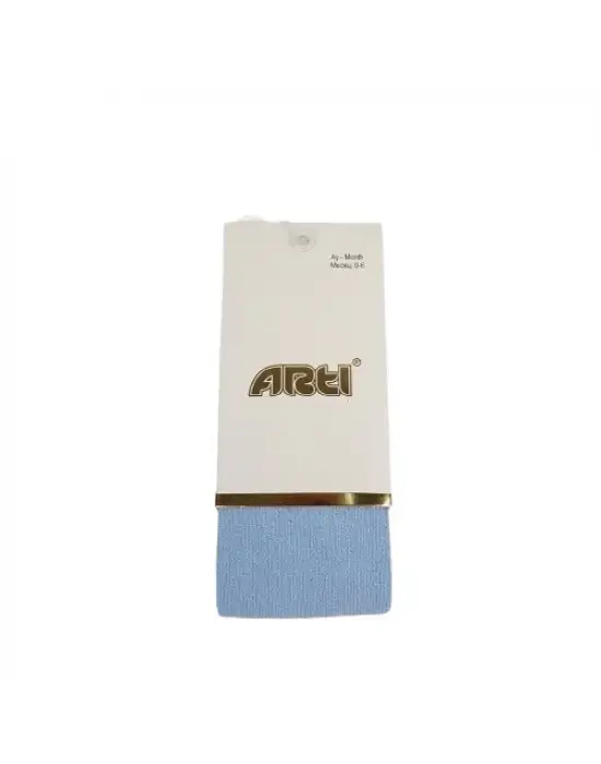 Omarı Bebek Külotlu Çorap Mavi Fiyonk Detaylı