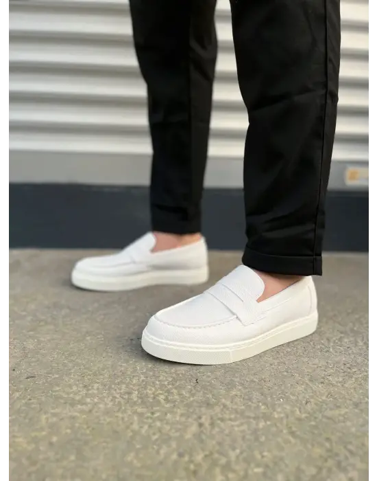 Omarı Beyaz Cilt Erkek Günlük Spor Ayakkabı