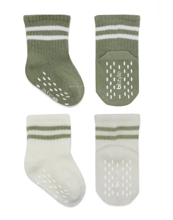 Omarı Çember Desenli Kaymaz Soket Çorap Seti