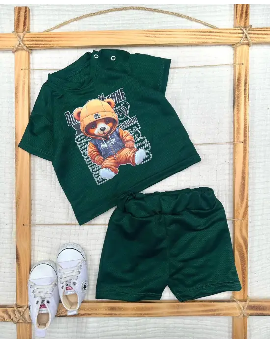 Omarı Dansçı Ayıcık Desenli Bebek Takımı