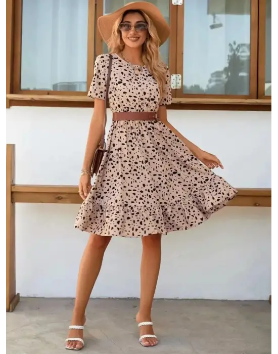 Omarı Desenli Süprem Elbise