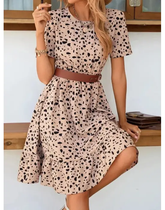 Omarı Desenli Süprem Elbise