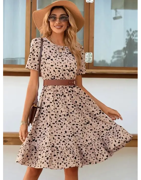 Omarı Desenli Süprem Elbise