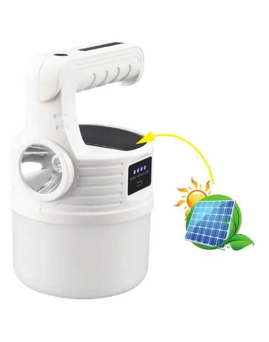 Omarı Güneş Enerjili Kamp Lambası - Lümen Süper Parlak ve Şarj Edilebilir El Feneri