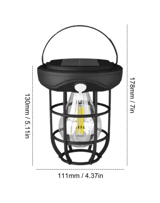 Omarı Güneş Enerjili Solar Kamp Feneri – Otomatik Şarj ve Gece Işığı, Taşınabilir LED Lamba