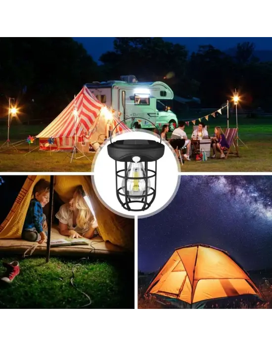 Omarı Güneş Enerjili Solar Kamp Feneri – Otomatik Şarj ve Gece Işığı, Taşınabilir LED Lamba