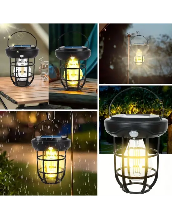 Omarı Güneş Enerjili Solar Kamp Feneri – Otomatik Şarj ve Gece Işığı, Taşınabilir LED Lamba