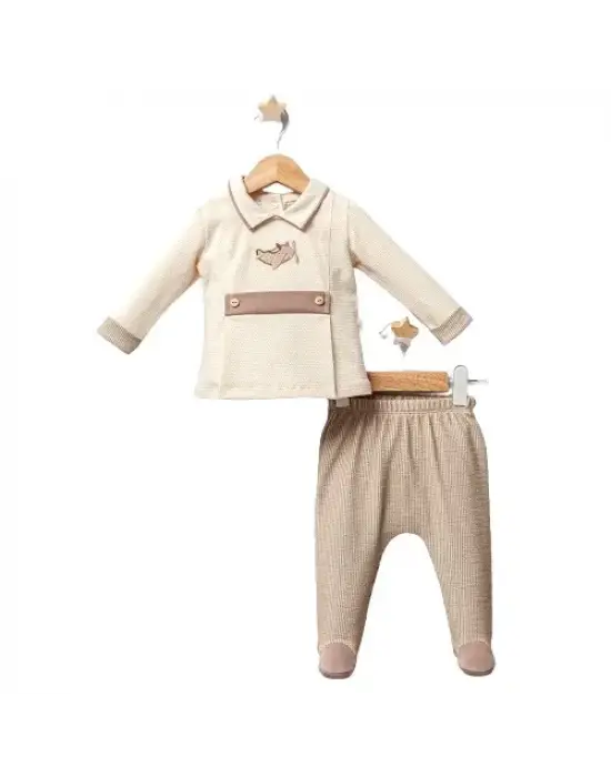 Omarı Hafif ve Rahat Bebek Zıbın Takımı - Kahverengi