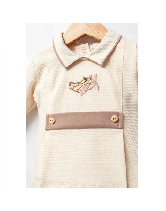 Omarı Hafif ve Rahat Bebek Zıbın Takımı - Kahverengi