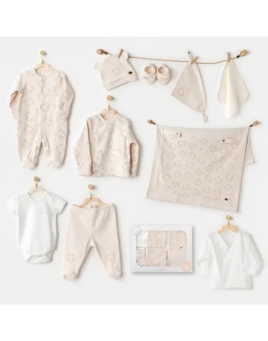 Omarı Hastane Çıkışı Bebek Battaniye Seti Light Beige