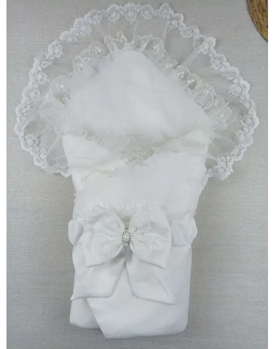 Omarı İpek Pamuklu Lüks Kundak Bebek Battaniyesi